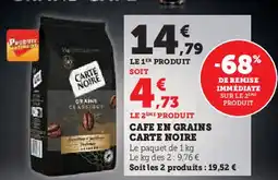 Hyper U Cafe en grains carte noire offre