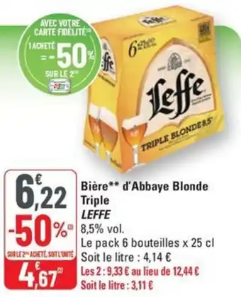 G20 LEFFE Bière d'Abbaye Blonde Triple offre