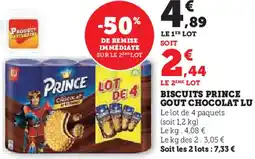 Hyper U Biscuits prince gout chocolat lu offre