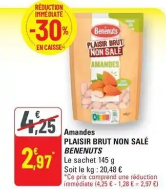 G20 BENENUTS Amandes plaisir brut non salé offre