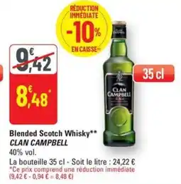 G20 CLAN CAMPBELL Blended Scotch Whisky offre