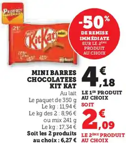 Hyper U Mini barres chocolatees kit kat offre