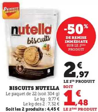 Hyper U Biscuits nutella offre