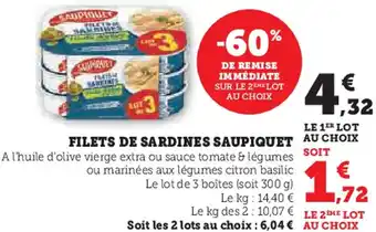 Hyper U Filets de sardines saupiquet offre