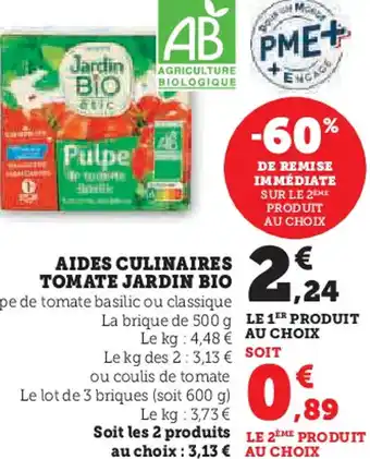 Hyper U Aides culinaires tomate jardin bio offre