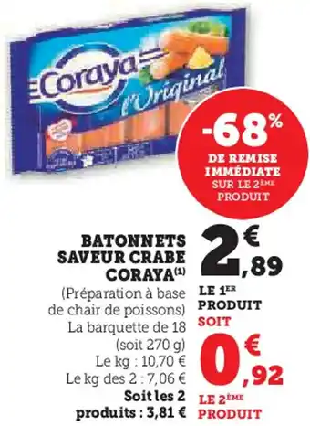 Hyper U Batonnets saveur crabe coraya offre