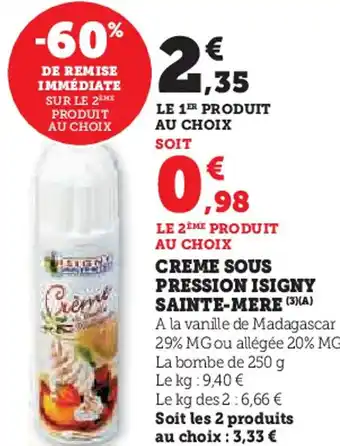 Hyper U Creme sous pression isigny sainte-mere offre