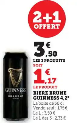 Hyper U Biere brune guinness 4,2° offre