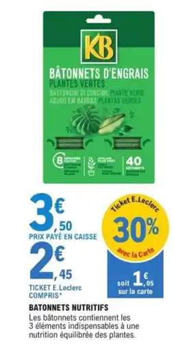 E.Leclerc Jardi KB Batonnets nutritifs offre