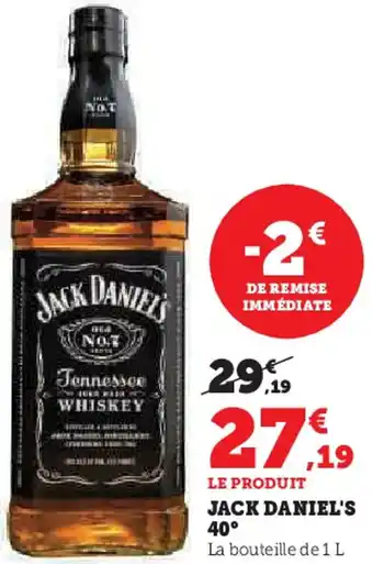 Hyper U Jack daniel's 40° offre