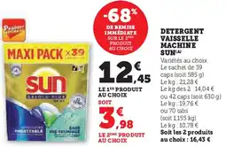 Hyper U Detergent vaisselle machine sun offre