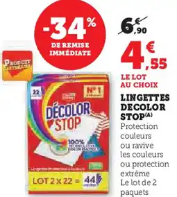 Hyper U Lingettes decolor stop offre