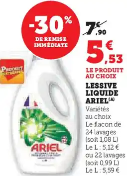 Hyper U Lessive liquide ariel offre