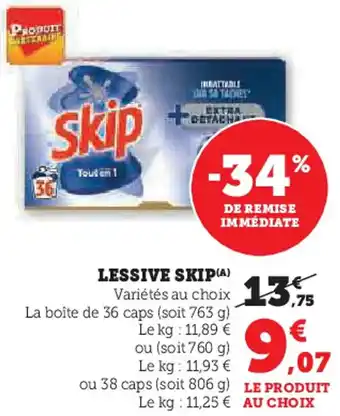 Hyper U Lessive skip offre