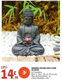 E.Leclerc Jardi Bouddha solaire avec fleur de lotus offre