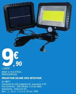 E.Leclerc Jardi Projecteur solaire avec détecteur offre