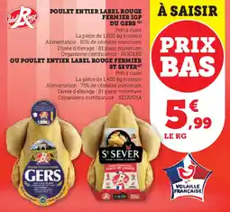 Hyper U Poulet entier label rouge fermier igp du gers ou poulet entier label rouge fermier st sever offre