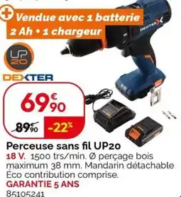 Weldom Perceuse sans fil UP20 offre