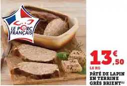 Hyper U Pâté de lapin en terrine grès brient offre