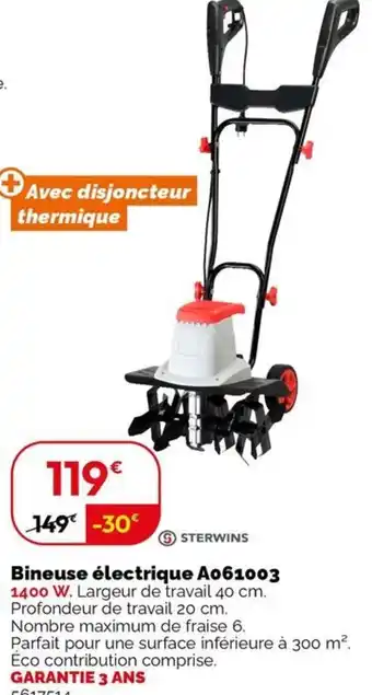 Weldom STERWINS Bineuse électrique A061003 offre