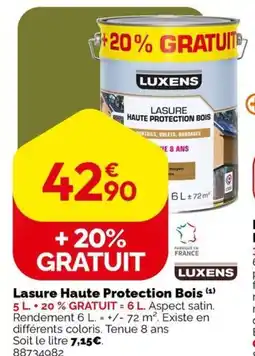 Weldom LUXENS Lasure Haute Protection Bois offre