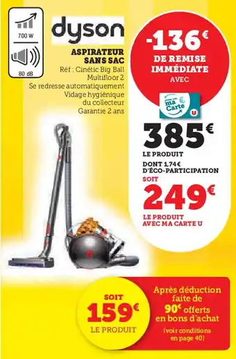 Hyper U Dyson aspirateur sans sac offre