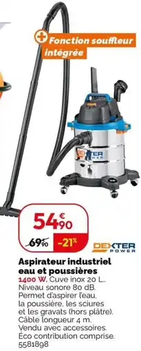 Weldom Aspirateur industriel eau et poussières offre