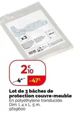 Weldom Lot de 3 bâches de protection couvre-meuble offre