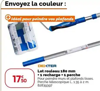 Weldom DEXTER Lot rouleau 180 mm * 1 recharge + 1 perche offre