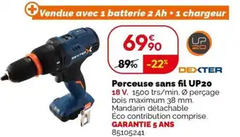 Weldom DEXTER Perceuse sans fil UP20 offre