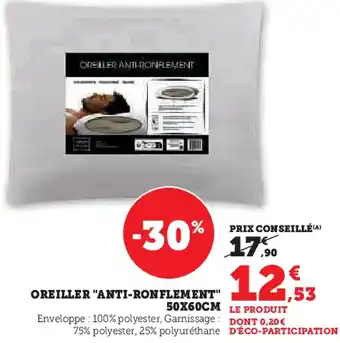 Hyper U Oreiller anti-ronflement offre