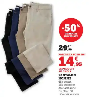 Hyper U Pantalon homme offre