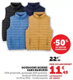 Hyper U Doudoune homme sans manches offre