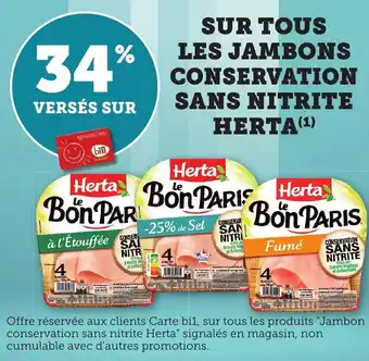 Bi1 Sur tous les jambons conservation sans nitrite herta offre