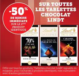 Bi1 Sur toutes les tablettes chocolat lindt offre