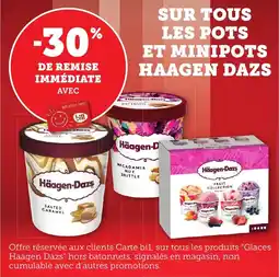 Bi1 Sur tous les pots et minipots haagen dazs offre