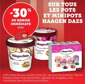 Bi1 Sur tous les pots et minipots haagen dazs offre