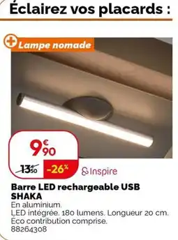 Weldom Barre led rechargeable usb shaka offre