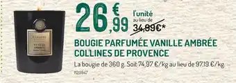 Botanic COLLINES DE PROVENCE Bougie parfumée vanille ambrée offre