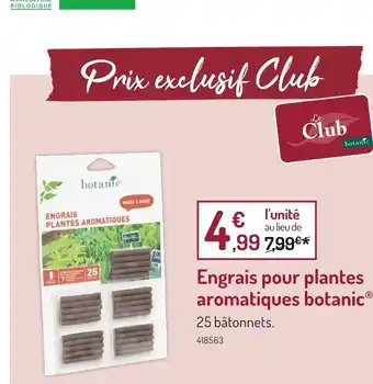 Botanic Engrais pour plantes aromatiques offre