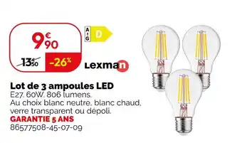 Weldom LEXMAN Ampoules led offre