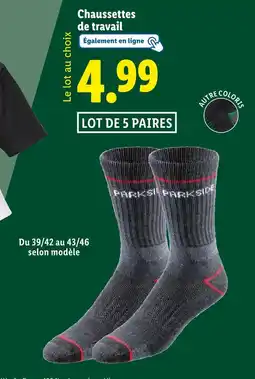 Lidl Parkside Chaussettes de travail offre