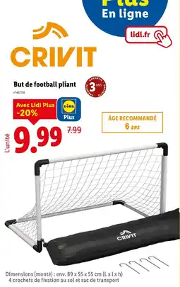 Lidl CRIVIT But de football pliant offre