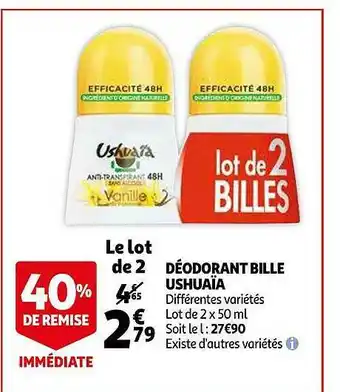 Auchan Déodorant Bille Ushuaïa offre