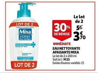 Auchan Eau Nettoyante Apaisante Mixa offre