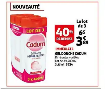 Auchan Gel Douche Cadum offre