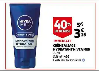 Auchan Crème Visage Hydratant Nivea Men offre