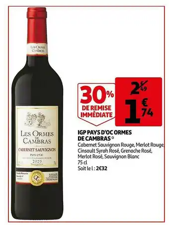 Auchan Igp Pays D'oc Ormes De Cambras offre