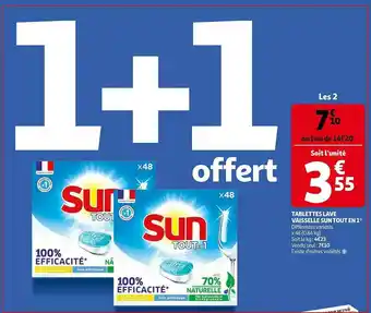 Auchan Tablettes Lave Vaisselle Sun Tout En 1 offre