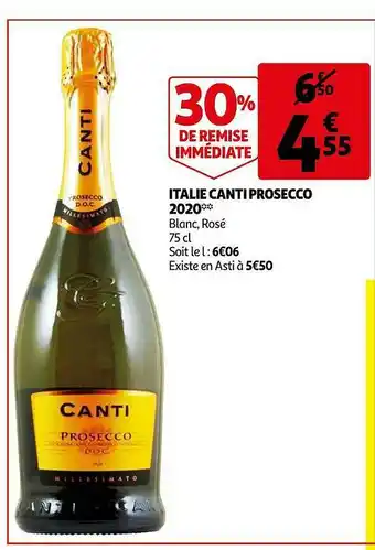 Auchan Italie Canti Prosecco 2020 offre
